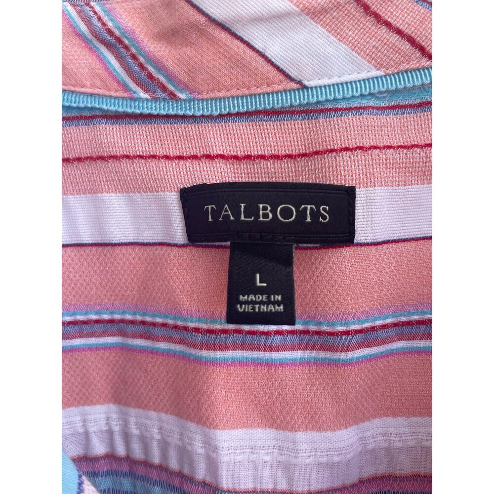 Talbots Pastel Multi Color Stripe Button Down Lad… - image 3